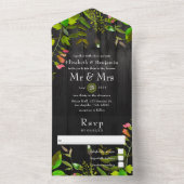 Invitation Tout En Un Aquarelle Rustique Garden Jardin Grange Mariage To (À l'intérieur)