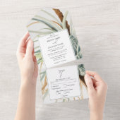 Invitation Tout En Un Aquarelle Rustique Neutral Boho Mariage botanique (Déchirure)
