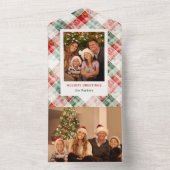 Invitation Tout En Un Aquarelle rustique Photo Plaid Noël (À l'intérieur)