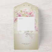 Invitation Tout En Un Aquarelle Rustique rose & Sage Code QR (Dehors)