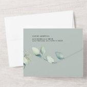 Invitation Tout En Un Aquarelle Sage Vert Eucalyptus Feuille Mariage (Verso)