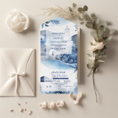 Invitation Tout En Un Aquarelle Santorin Destination Mariage