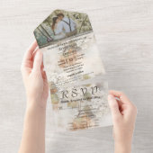 Invitation Tout En Un Aquarelle Style Blanc Hydrangée Photo E-mail (Déchirure)