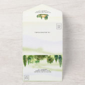 Invitation Tout En Un Aquarelle Toscane Paysage Mariage agricole italien (Dehors)