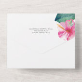 Invitation Tout En Un Aquarelle tropicale 50e anniversaire de Mariage (Verso)