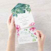 Aquarelle tropicale 50e anniversaire de Mariage