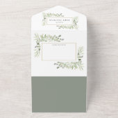 Invitation Tout En Un Aquarelle Verdure Baby shower Foliage Tout en un (Dehors)