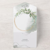 Invitation Tout En Un Aquarelle Verdure Foliage Mariage de cadre (Dehors)