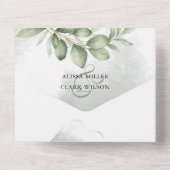 Invitation Tout En Un Aquarelle Verdure Foliage Mariage de cadre (Verso)