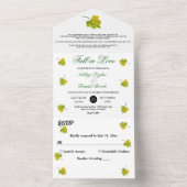 Invitation Tout En Un Aquarelle Vert Feuilles Automne Floral Mariage (À l'intérieur)