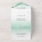 Invitation Tout En Un Aquarelle verte QR Code Tout en un (Dehors)