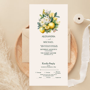 Invitation Tout En Un Aquarelle vintage Mariage d'agrumes d'été