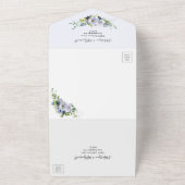 Invitation Tout En Un Aquarelle violette moderne Dusty Mariage Floral (Dehors)