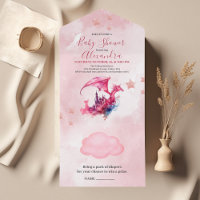 Aquarelle Whimsical Baby shower de dragon rose