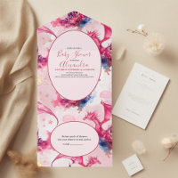 Aquarelle Whimsical Baby shower de dragon rose