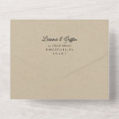 Invitation Tout En Un Aquarelle Woodland Mountains Mariage moderne (Verso)