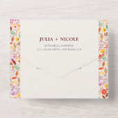 Invitation Tout En Un Aquarelles vives Fleurs de tulipe d'été Mariage (Verso)