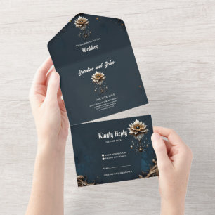 Invitation Tout En Un Araignée de Mariage – Gardienne de la Fleur de Lun