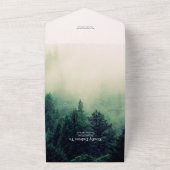 Invitation Tout En Un Arbre de Noël à l'aquarelle vert émeraude pour mar (Dehors)