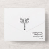 Invitation Tout En Un Arbre de palmier tropical abstrait dessin à la mai (Verso)