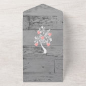 Invitation Tout En Un Arbre rose des coeurs en un seul mariage Inviter (Dehors)