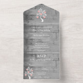 Invitation Tout En Un Arbre rose des coeurs en un seul mariage Inviter (À l'intérieur)