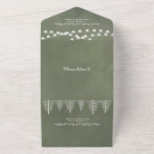 Invitation Tout En Un Arbres et lumières cloués mariage vert cendré (Dehors)
