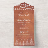 Invitation Tout En Un Arbres et lumières taché terre cuite mariage de au (À l'intérieur)