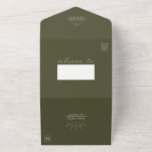 Invitation Tout En Un Arc Botanique Vert Mariage QR RSVP (Dehors)