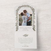 Invitation Tout En Un Arc de verdure Élégant Photo Noël (À l'intérieur)