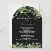 Invitation Tout En Un Arc De Verdure Mariage Noir Et Blanc (Dos)