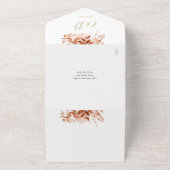Invitation Tout En Un Arc d'or Automne automne Floral QR Code Mariage (Dehors)