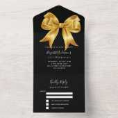 Invitation Tout En Un Arc d'or noir rsvp anniversaire (À l'intérieur)