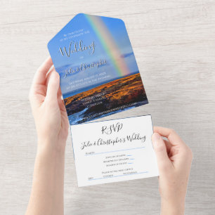 Invitation Tout En Un Arc en ciel d'amour et de bonheur, Mariage