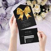 Invitation Tout En Un Arc en or noir Sweet 16 rsvp