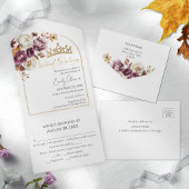 Invitation Tout En Un Arc Floral Bourgogne automne doux 16