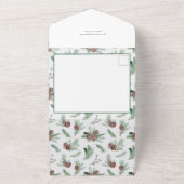 Invitation Tout En Un Arc moderne Floral Noël Cheval Script Photo (Dehors)