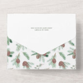 Invitation Tout En Un Arc moderne Floral Noël Cheval Script Photo (Verso)