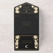 Invitation Tout En Un Arc noir élégant Art nouveau Mariage (Dehors)