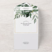 Invitation Tout En Un Arche boho moderne avec aquarelle Feuilles botaniq (Dehors)