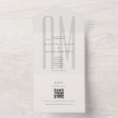 Invitation Tout En Un Architectural Monogram Minimal All-in-One Wedding (À l'intérieur)