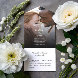 Invitation Tout En Un Ardent Romance Photo Mariage