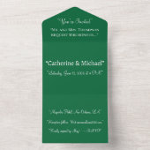 Invitation Tout En Un Arrière - plan solide vert profond | Conception mi (À l'intérieur)