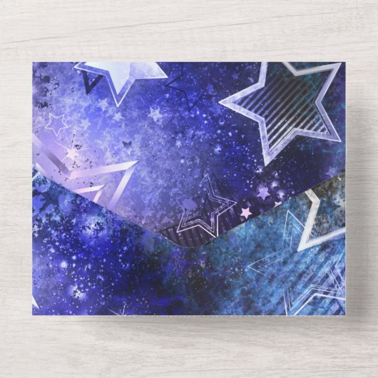 Invitation Tout En Un Arrière - plan spatial avec étoiles (Verso)