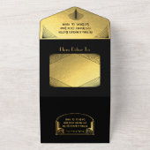 Invitation Tout En Un Art déco Nouveau Mariage (Dehors)