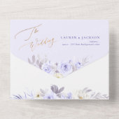 Invitation Tout En Un ArtsApp Elegant Dusty Purple Rose Gold Dust (Verso)