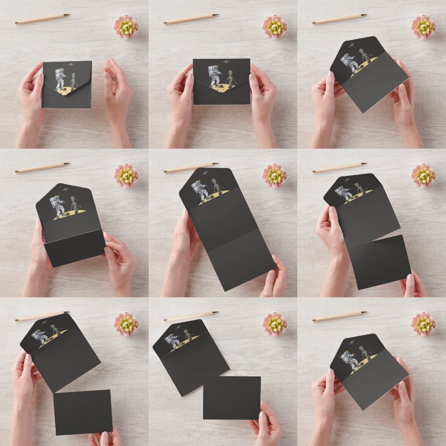 Invitation Tout En Un Astronaute et alien