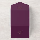 Invitation Tout En Un Aubergine Prune Violet Floral Vert Forêt Mariage (Dehors)
