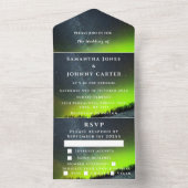Invitation Tout En Un Aurora Borealis Northern lights Night Sky Mariage (À l'intérieur)
