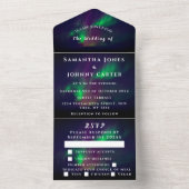 Invitation Tout En Un Aurora Starry Étoiles De Nuit Sky Mariage Tous En  (À l'intérieur)